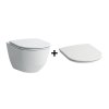 Laufen Pro Zestaw Toaleta WC 53x36 cm Rimless bez kołnierza z deską wolnoopadającą Slim biała H8669560000001