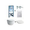Laufen Pro Zestaw Toaleta WC 53x36 cm Rimless bez kołnierza z deską wolnoopadającą Slim i stelażem Grohe Rapid SL 3w1 biały H8209660000001+H8989660000001+38772001