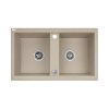 Laveo Barbados Zlewozmywak granitowy dwukomorowy 48x78 cm beż SBB_420T