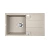 Laveo Barbados Zlewozmywak granitowy jednokomorowy 44x76 cm beż SBB_411T