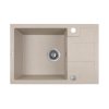 Laveo Barbados Zlewozmywak granitowy jednokomorowy 44x65 cm beż SBB_413T