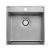 Laveo Besos Zlewozmywak stalowy jednokomorowy 49x48 cm inox len SLB310T