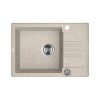 Laveo Celia Zlewozmywak granitowy jednokomorowy 65x44 cm beż SBC413T