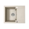 Laveo Chichi Zlewozmywak granitowy jednokomorowy 58x48 cm beż SBH413Y