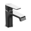 Laveo Largo Bateria umywalkowa z korkiem czarny/chrom BAH_722D