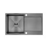 Laveo Marmara Zlewozmywak stalowy jednokomorowy 76x44 cm grafit SAM511T