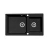Laveo Milos Zlewozmywak granitowy dwukomorowy 86x50 cm czarny SPM7208