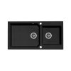 Laveo Milos Zlewozmywak granitowy dwukomorowy 98x50 cm czarny SPM7209