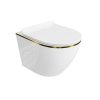 Lavita Sofi Slim Gold Line Zestaw Toaleta WC 49x36.5 cm + deska wolnoopadająca Biały/złota linia 5900378319054