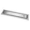 McAlpine Odpływ liniowy 80 cm wzór Love chrom CD800-BLOV-NT