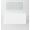Novellini BeSafe Wall V2 Ekran ochronny na ladę 140x85 cm profile białe szkło przezroczyste BSAFEV2B140-1A