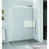 Novellini Kuadra Black 2.0 PH+FH Ścianka prysznicowa 121-123x200 cm szkło przezroczyste profile czarne K2FH121-1H
