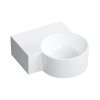 Omnires Ovo M+ Umywalka nablatowa lub wisząca 34,5x33,5 cm lewa biały OVO335UWLBP