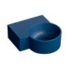 Omnires Ovo M+ Umywalka nablatowa lub wisząca 34,5x33,5 cm lewa midnight blue mat OVO335UWLMB