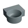 Omnires Ovo M+ Umywalka nablatowa lub wisząca 34,5x33,5 cm prawa ash grey mat OVO335UWPAG