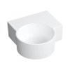 Omnires Ovo M+ Umywalka nablatowa lub wisząca 34,5x33,5 cm prawa biały mat OVO335UWPBM