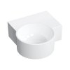 Omnires Ovo M+ Umywalka nablatowa lub wisząca 34,5x33,5 cm prawa biały OVO335UWPBP