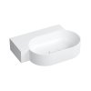 Omnires Ovo M+ Umywalka nablatowa lub wisząca 55,5x38,5 cm lewa biały mat OVO555UWLBM