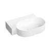 Omnires Ovo M+ Umywalka nablatowa lub wisząca 55,5x38,5 cm lewa biały OVO555UWLBP
