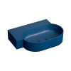 Omnires Ovo M+ Umywalka nablatowa lub wisząca 55,5x38,5 cm lewa midnight blue mat OVO555UWLMB