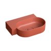 Omnires Ovo M+ Umywalka nablatowa lub wisząca 55,5x38,5 cm lewa terracotta mat OVO555UWLTE