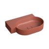 Omnires Ovo M+ Umywalka nablatowa lub wisząca 64,5x44,5 cm lewa terracotta mat OVO645UWLTE
