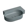 Omnires Ovo M+ Umywalka nablatowa lub wisząca 64,5x44,5 cm prawa ash grey mat OVO645UWPAG