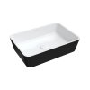 Omnires Parma M+ Umywalka nablatowa 50x35 cm biała/czarny połysk PARMAUNBCP