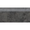 Opoczno Quenos Graphite Steptread Płytka podłogowa 29,8x59,8 cm, grafitowa OD661-081