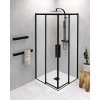Polysan Altis Line Black Kabina prysznicowa kwadratowa 100x100x200 cm drzwi przesuwne profile czarny mat szkło czyste AL1512BAL1512B