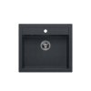 Quadron Bill Zlewozmywak granitowy jednokomorowy farmerski 59,5x54 cm czarny/stalowy HCQB6054U8_BS