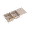 Quadron Evan 121 Zlewozmywak granitowy dwukomorowy 116x50 cm beżowy pearl beige/miedziany PVD HQE11650U2_PVDC1_P2O