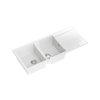 Quadron Evan 121 Zlewozmywak granitowy dwukomorowy 116x50 cm biały/stal szczotkowana HQE11650U1_BS_P2O