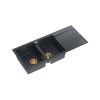 Quadron Evan 121 Zlewozmywak granitowy dwukomorowy 116x50 cm grafitowy/miedziany HQE11650U8_PVDC1_P2O