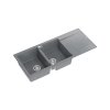 Quadron Evan 121 Zlewozmywak granitowy dwukomorowy 116x50 cm szary/stal szczotkowana HQE11650U5_BS_P2O