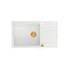 Quadron Evan 136 Zlewozmywak granitowy jednokomorowy 86x50 cm biały/złoty HCQE58650U1_PVDG1_P2O