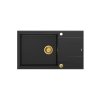 Quadron Evan 136 Zlewozmywak granitowy jednokomorowy 86x50 cm czarny/złoty HCQE58650U7_PVDG1_P2O
