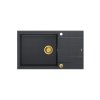 Quadron Evan 136 Zlewozmywak granitowy jednokomorowy 86x50 cm czarny/złoty HCQE58650U8_PVDG1_P2O