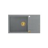 Quadron Evan 136 Zlewozmywak granitowy jednokomorowy 86x50 cm szary/złoty HCQE58650U5_PVDG1_P2O