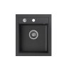 Quadron Johnny 100 Zlewozmywak granitowy jednokomorowy 43x50 cm czarny/stalowy HCQJ4350CZK