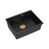 Quadron Logan 100 Zlewozmywak granitowy jednokomorowy 56x45 cm czarny mat/miedziany HQJ6045U7_PVDC1_U