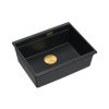 Quadron Logan 100 Zlewozmywak granitowy jednokomorowy 56x45 cm czarny mat/złoty HQJ6045U7_PVDG1_U