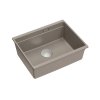 Quadron Logan 100 Zlewozmywak granitowy jednokomorowy 56x45 cm szarobeżowy/stal szczotkowana HQJ6045U4_BS_U