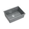 Quadron Logan 100 Zlewozmywak granitowy jednokomorowy 56x45 cm szary/stal szczotkowana HQJ6045U5_BS_U