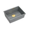 Quadron Logan 100 Zlewozmywak granitowy jednokomorowy 56x45 cm szary/złoty HQJ6045U5_PVDG1_U