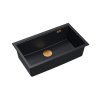 Quadron Logan 110 Zlewozmywak granitowy jednokomorowy 76x44 cm czarny mat/miedziany HQD7644U7_PVDC1_I