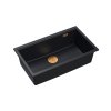 Quadron Logan 110 Zlewozmywak granitowy jednokomorowy 76x44 cm czarny mat/miedziany HQD7644U7_PVDC1_U
