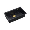 Quadron Logan 110 Zlewozmywak granitowy jednokomorowy 76x44 cm czarny mat/złoty HQD7644U7_PVDG1_I