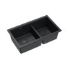 Quadron Logan 120 Zlewozmywak granitowy dwukomorowy podwieszany 76x45 cm czarny mat pure carbon/czarny mat HQL7645U7_BLM_U