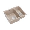 Quadron Logan 150 Zlewozmywak granitowy półtorakomorowy podwieszany 55,5x46 cm beżowy pearl beige/stalowy HCQL5646U2-BS_U